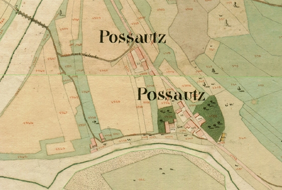 Posavec na karti franc. katastra, 1827